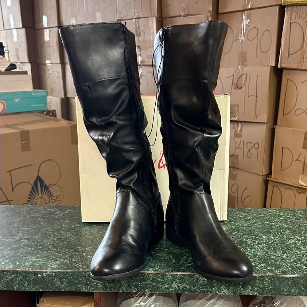 Style & Co. Black Over-the-Knee Faux Leather Boots